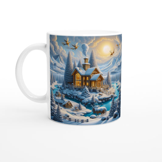 White 11oz Ceramic Mug - Winter 176