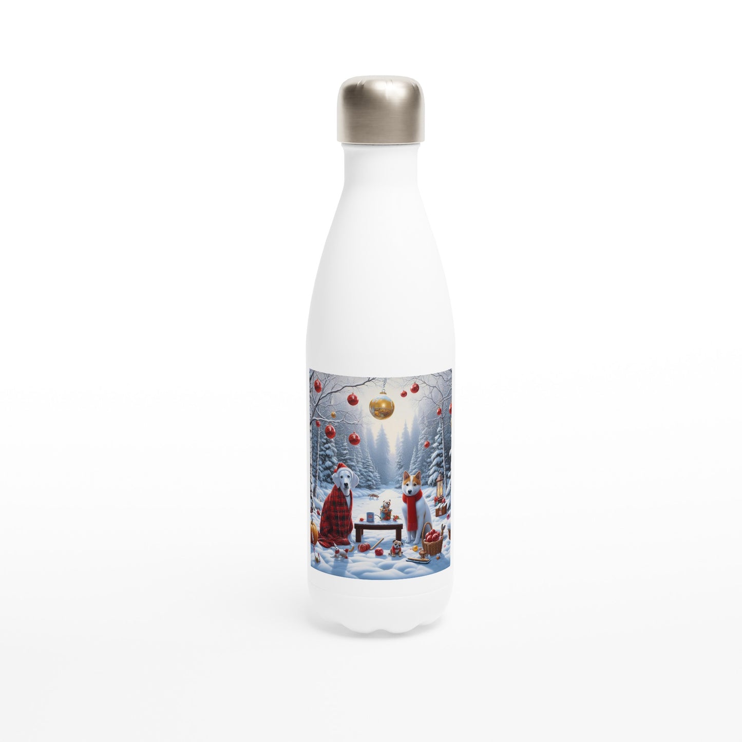 White 17oz Stainless Steel Water Bottle - Winter 97