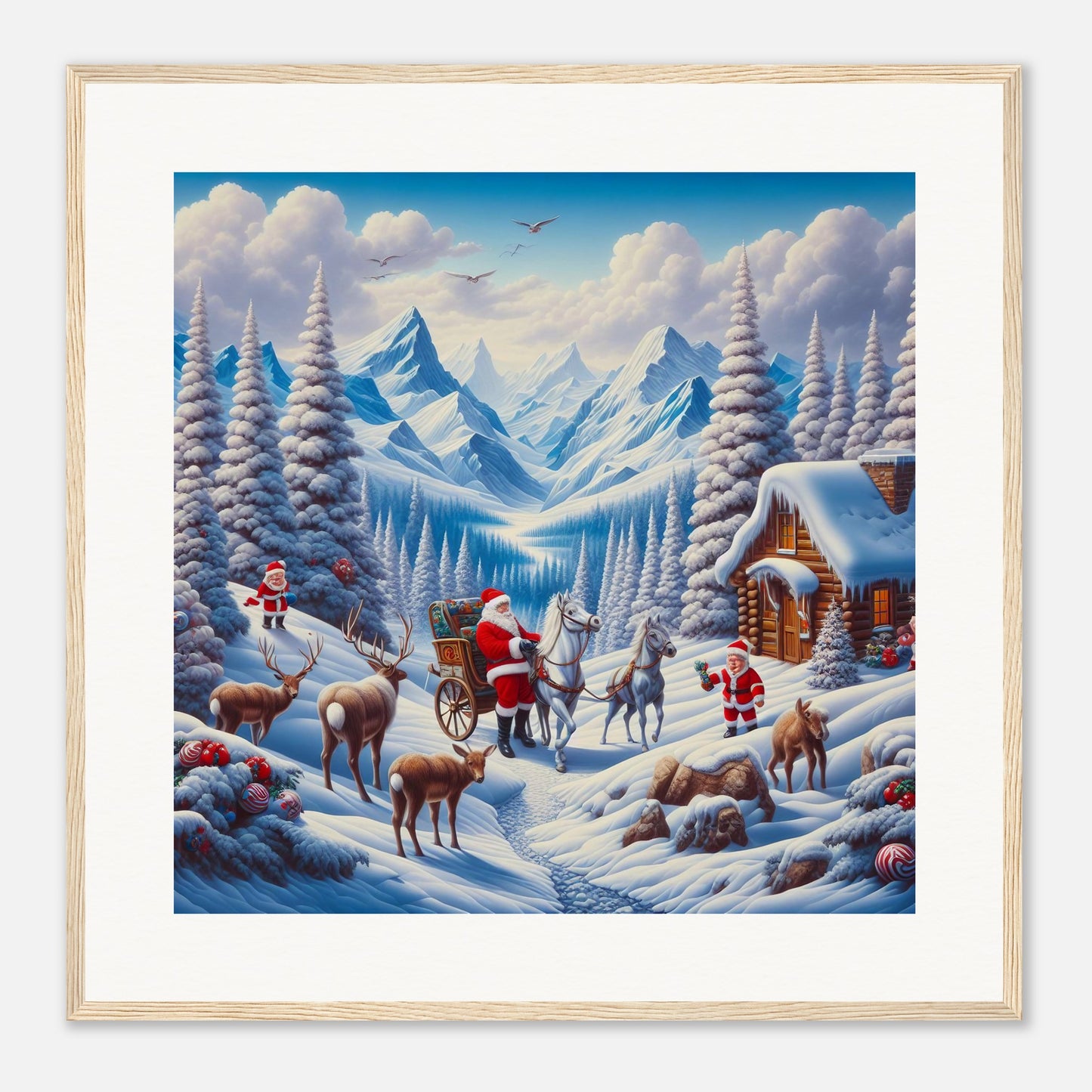 Wall Art - Winter 55 - Santa Claus and horses