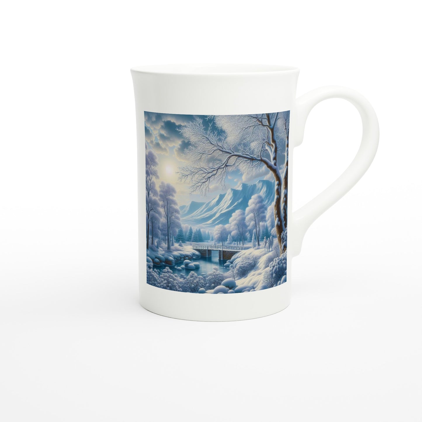 White 10oz Porcelain Slim Mug - Winter 175