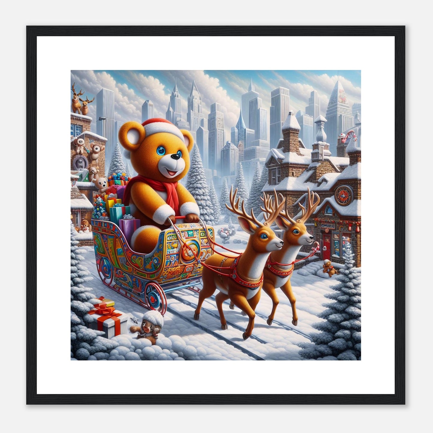 Wall Art - Winter 46 - Bear and reindeer