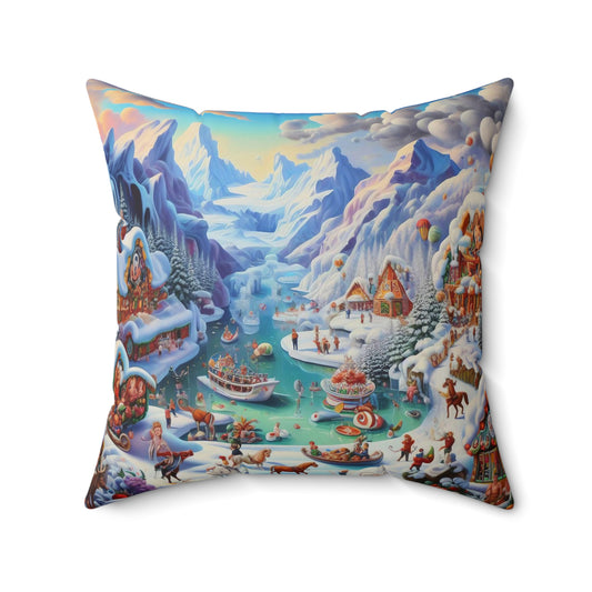 Spun Polyester Square Pillow - Winter 169