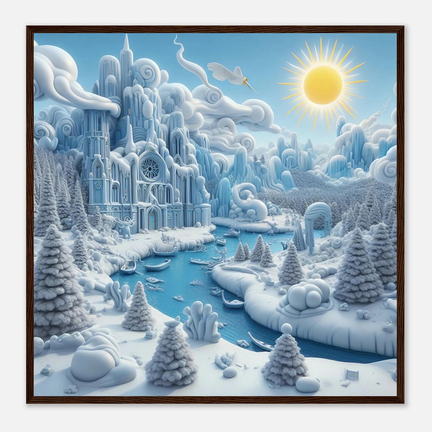 Wall art - Frozen Castle by a river