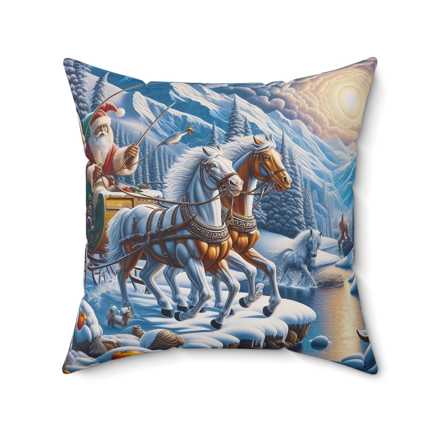 Spun Polyester Square Pillow - Winter 200