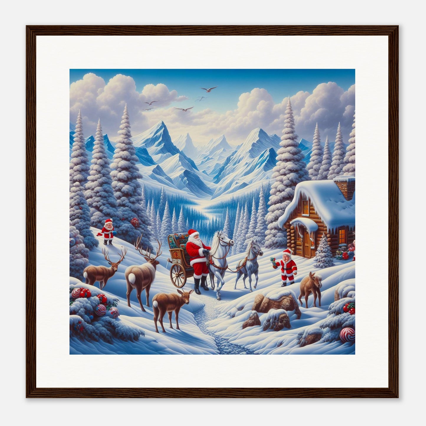Wall Art - Winter 55 - Santa Claus and horses