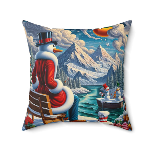 Spun Polyester Square Pillow - Winter 101