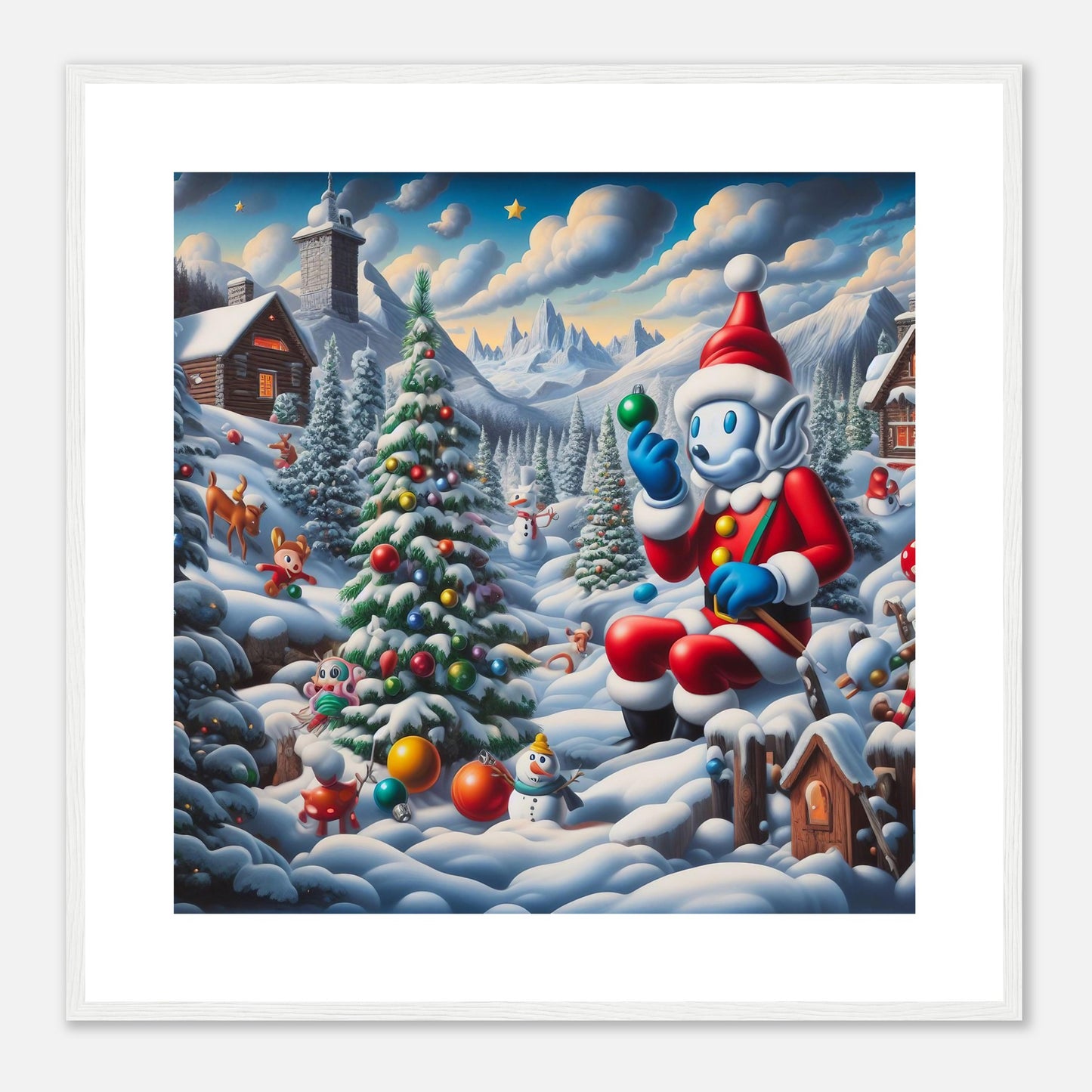 Wall Art - Winter 42 - Snowman and Christmas tree