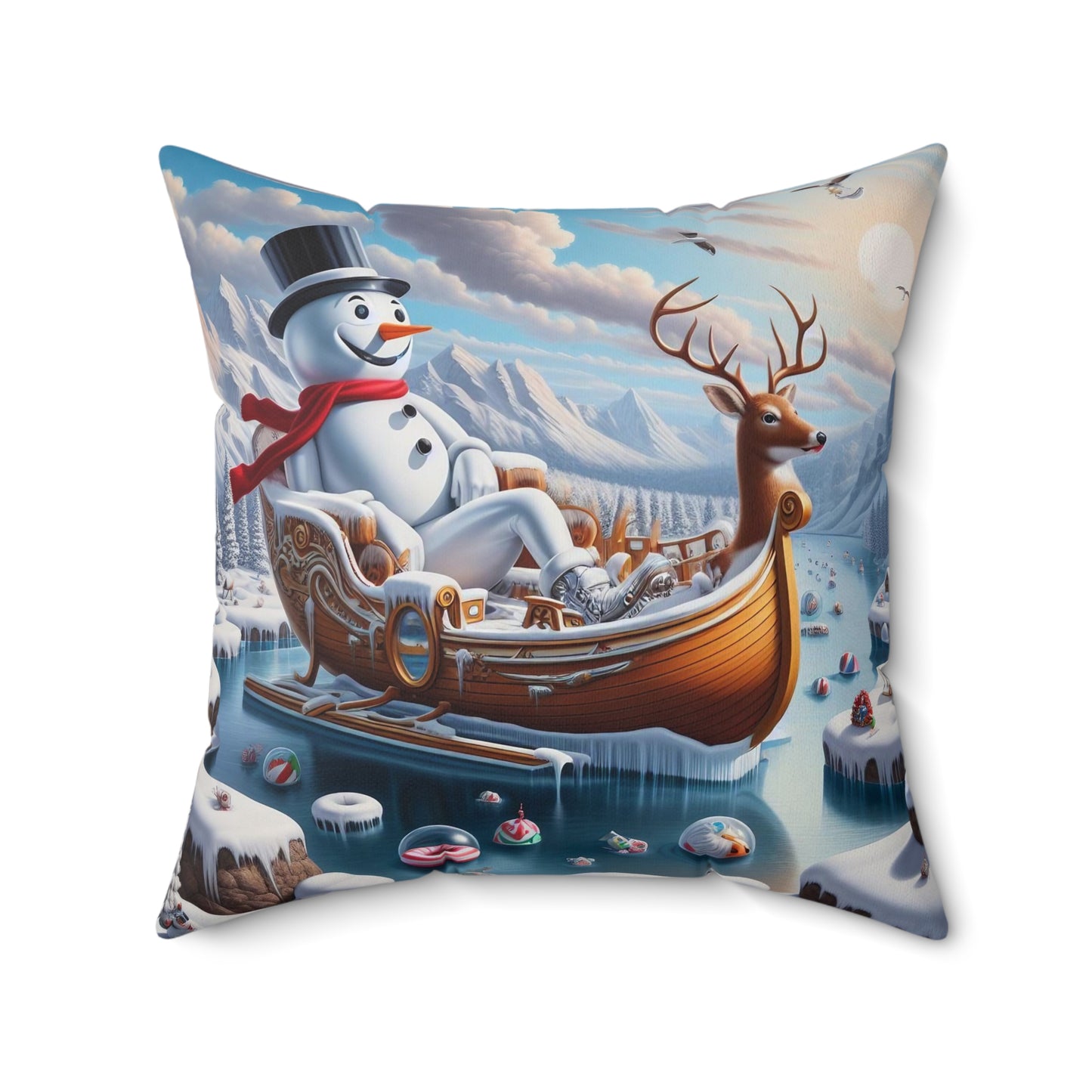 Spun Polyester Square Pillow - Winter 245