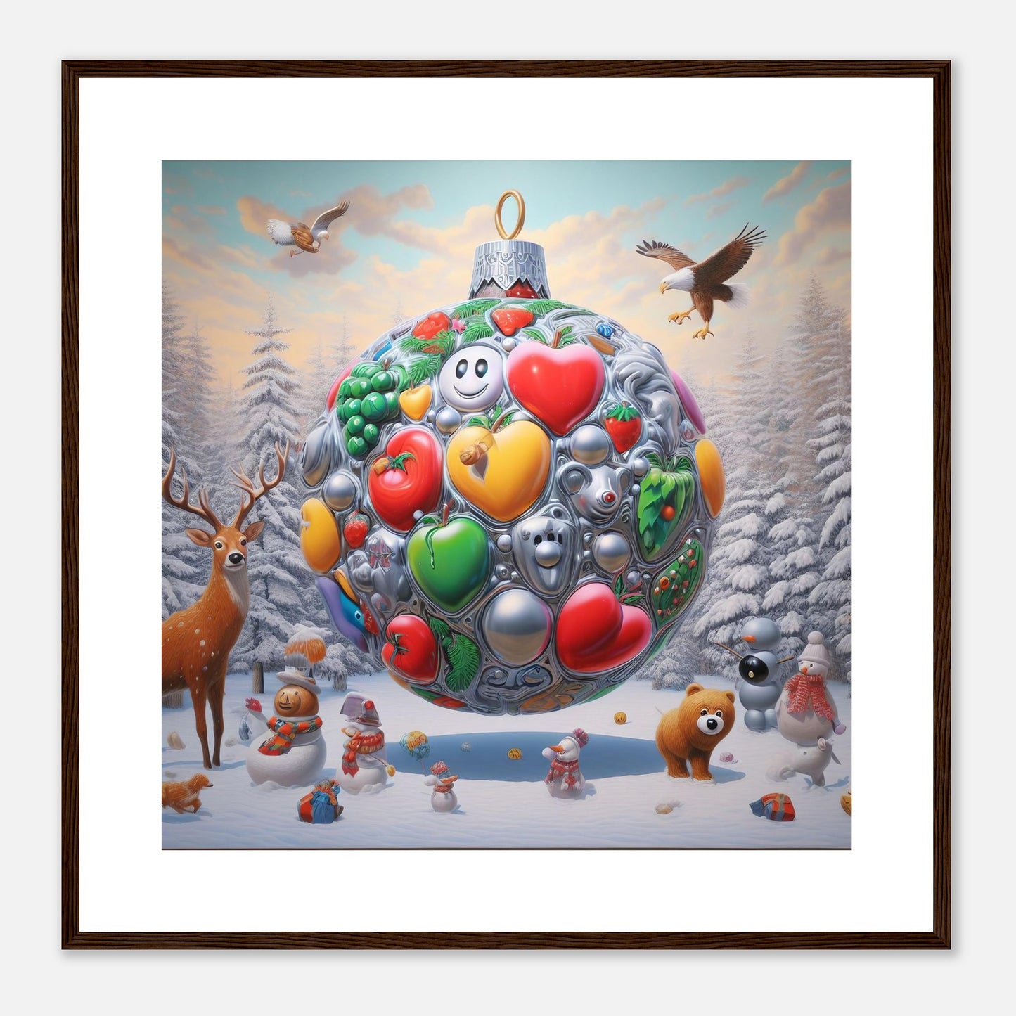 Wall Art - Winter 67 - Christmas ornament and a deer