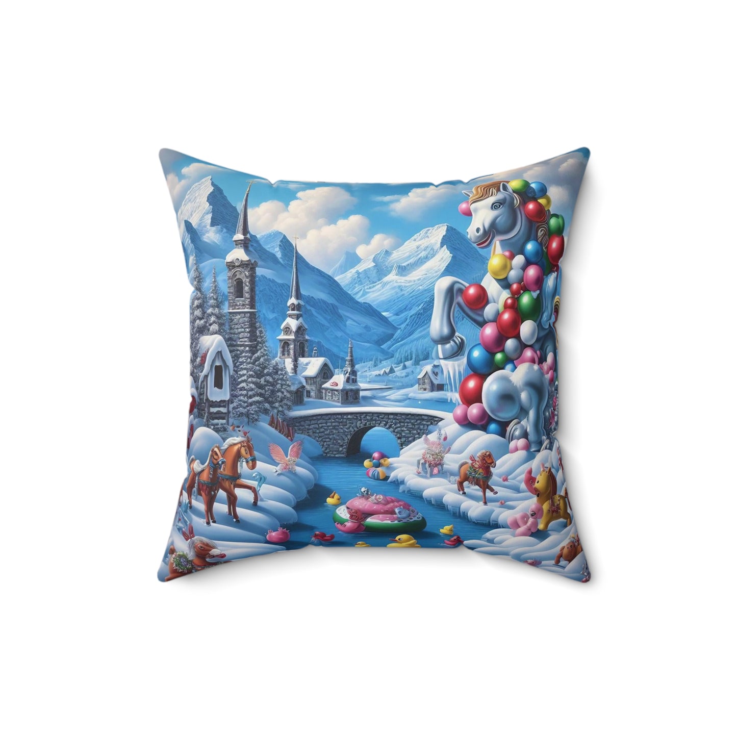 Spun Polyester Square Pillow - Winter 153