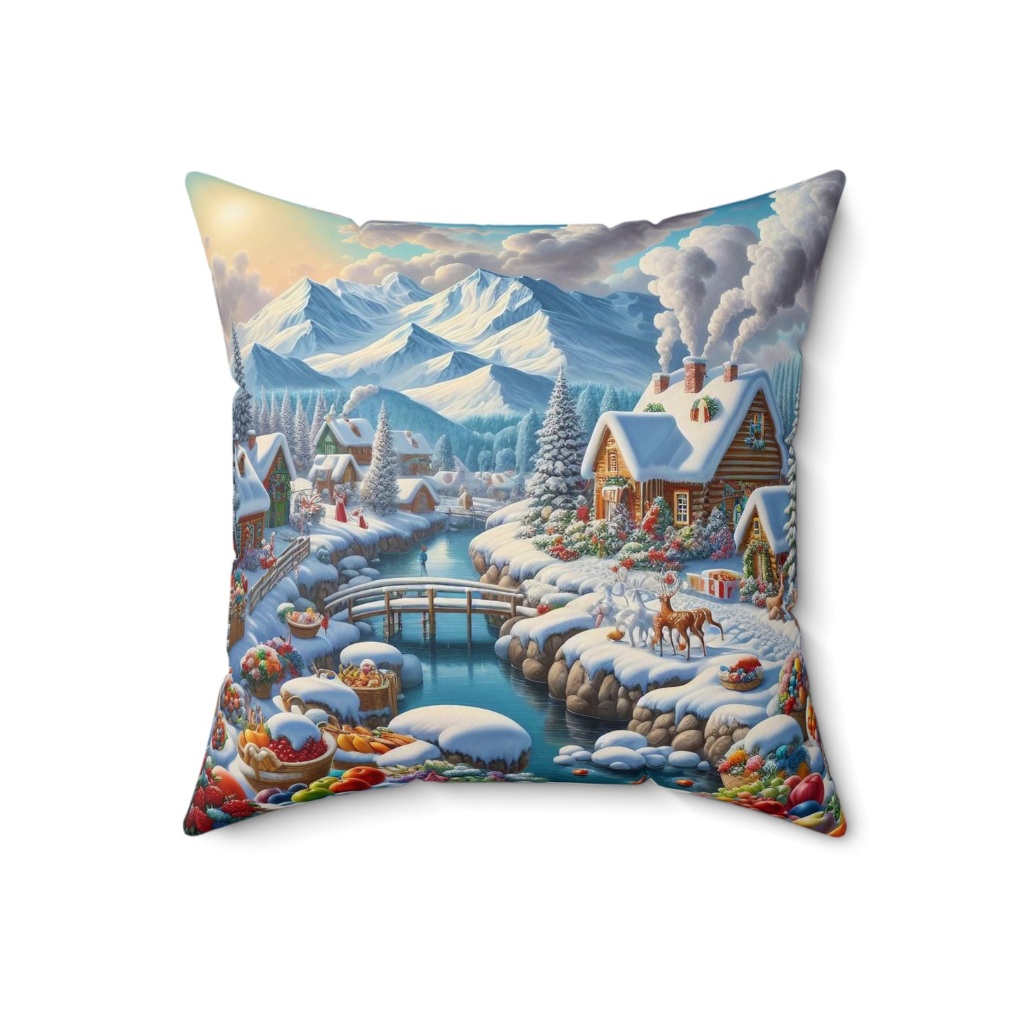 Spun Polyester Square Pillow - Winter 137