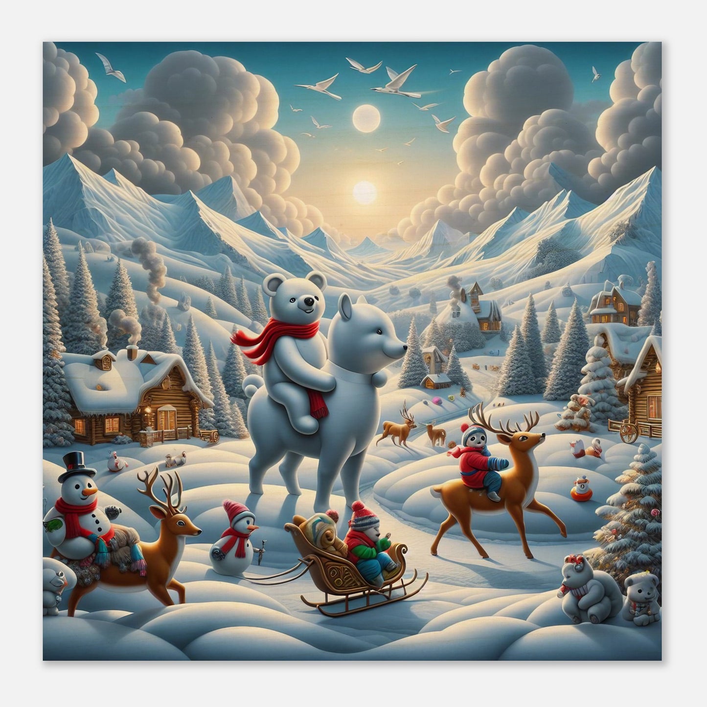 Wall Art - Winter 50 - Bear and a scarf