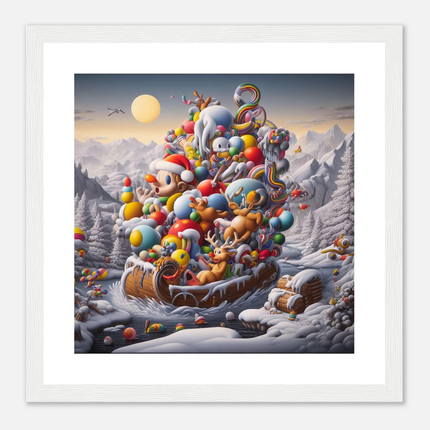 Wall Art - Winter 59 - Boy, Sleigh, Toys