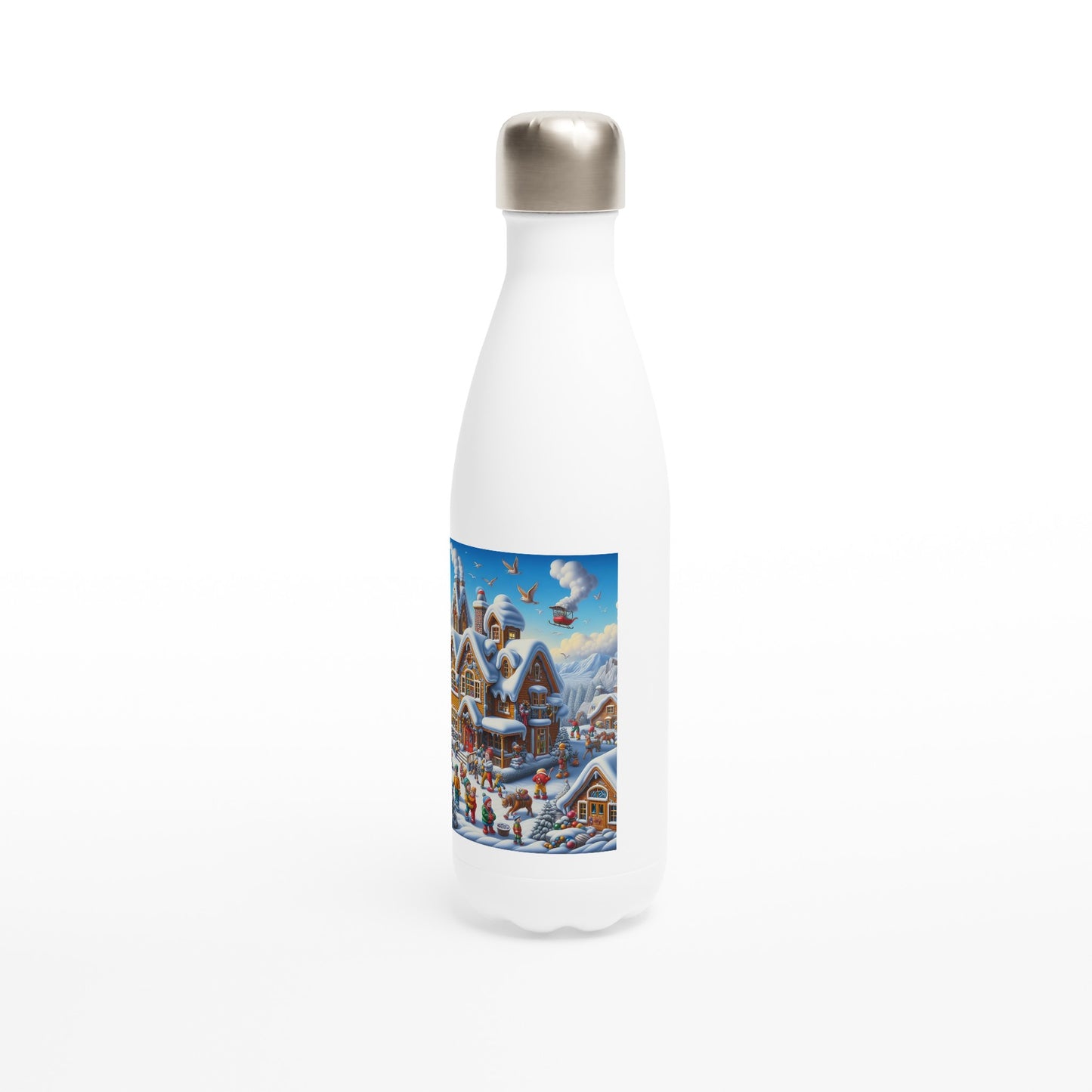 White 17oz Stainless Steel Water Bottle - Winter 65