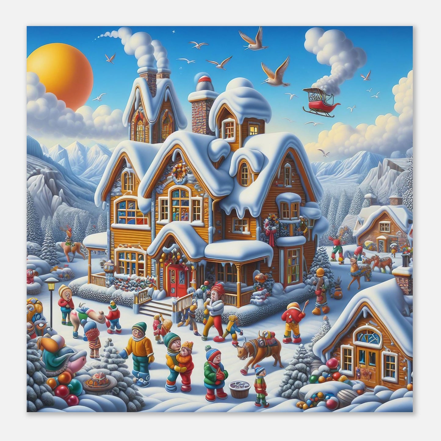 Wall Art - Winter 65 - House in a village