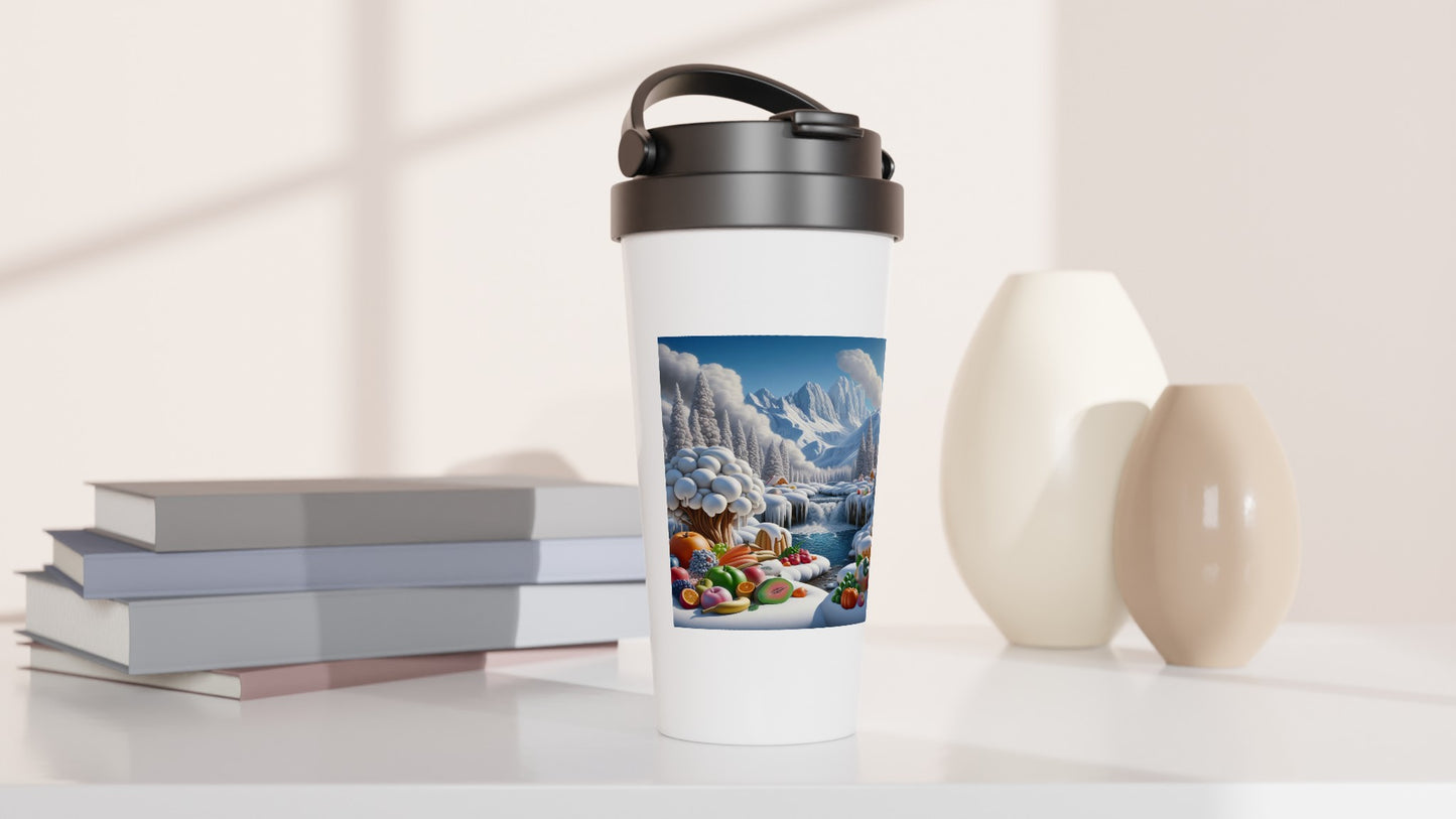 White 15oz Stainless Steel Travel Mug - Winter 72