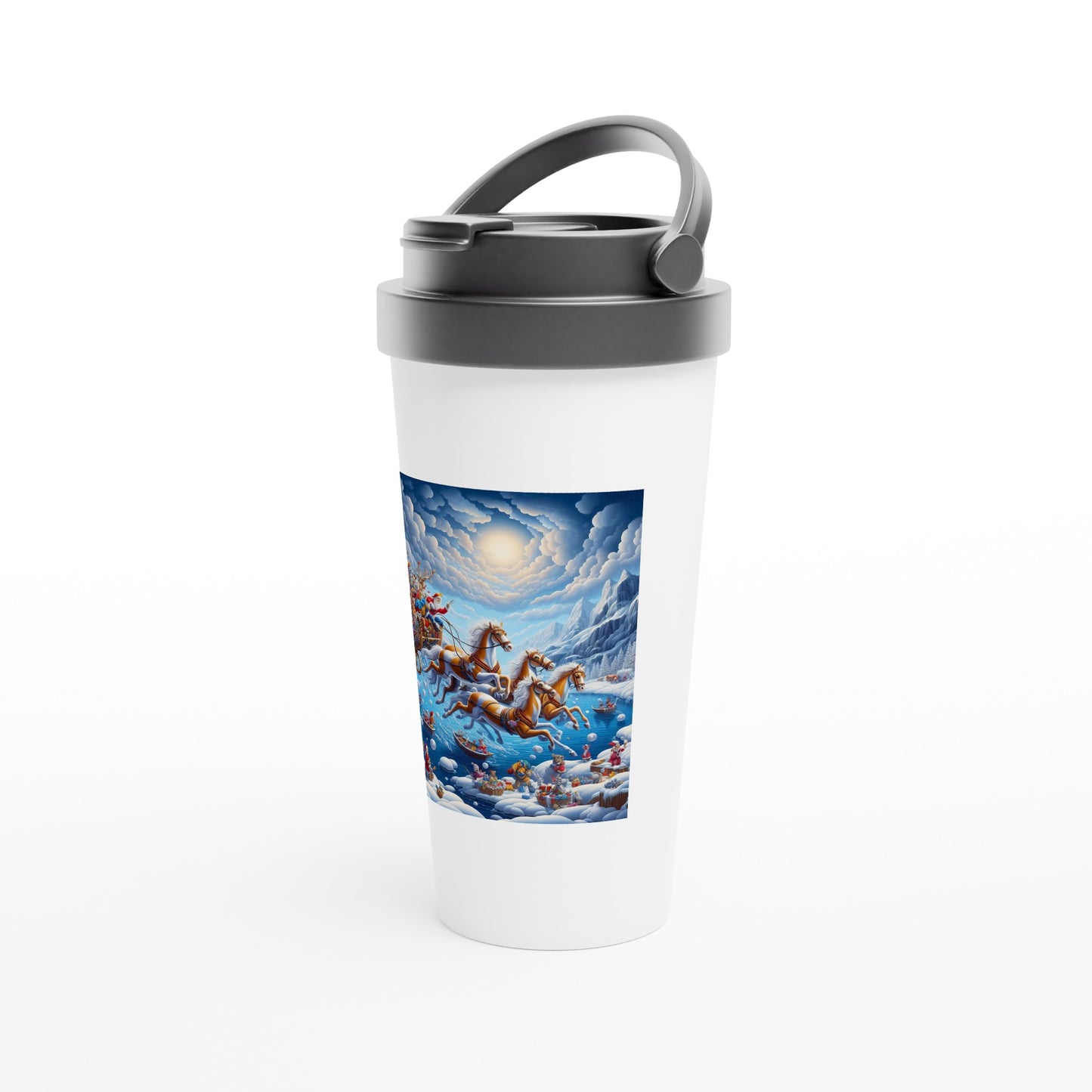 White 15oz Stainless Steel Travel Mug - Winter 185