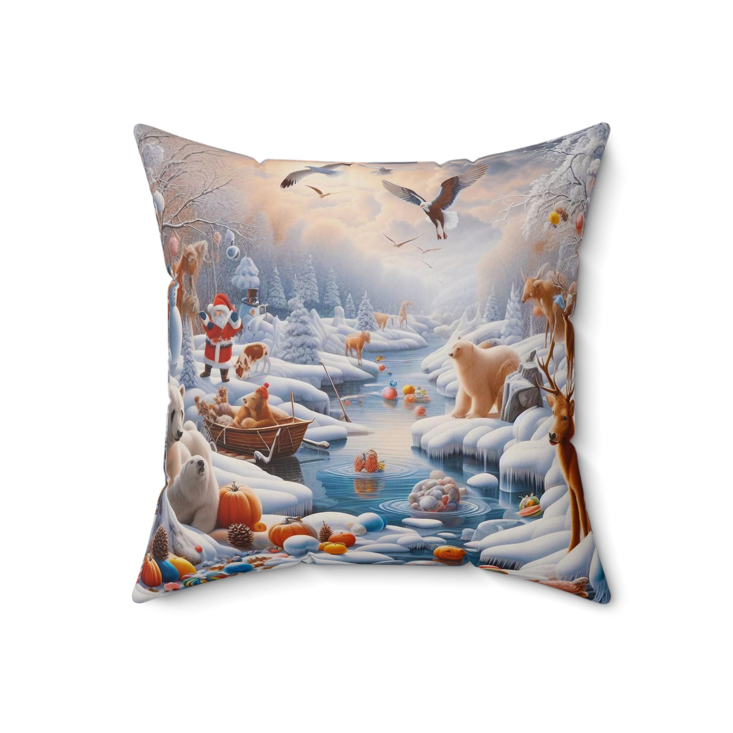 Spun Polyester Square Pillow - Winter 237