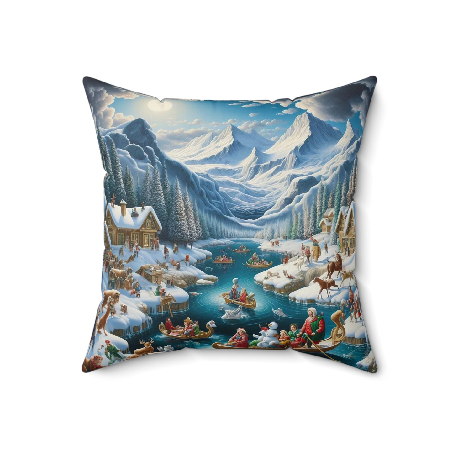 Spun Polyester Square Pillow - Winter 182