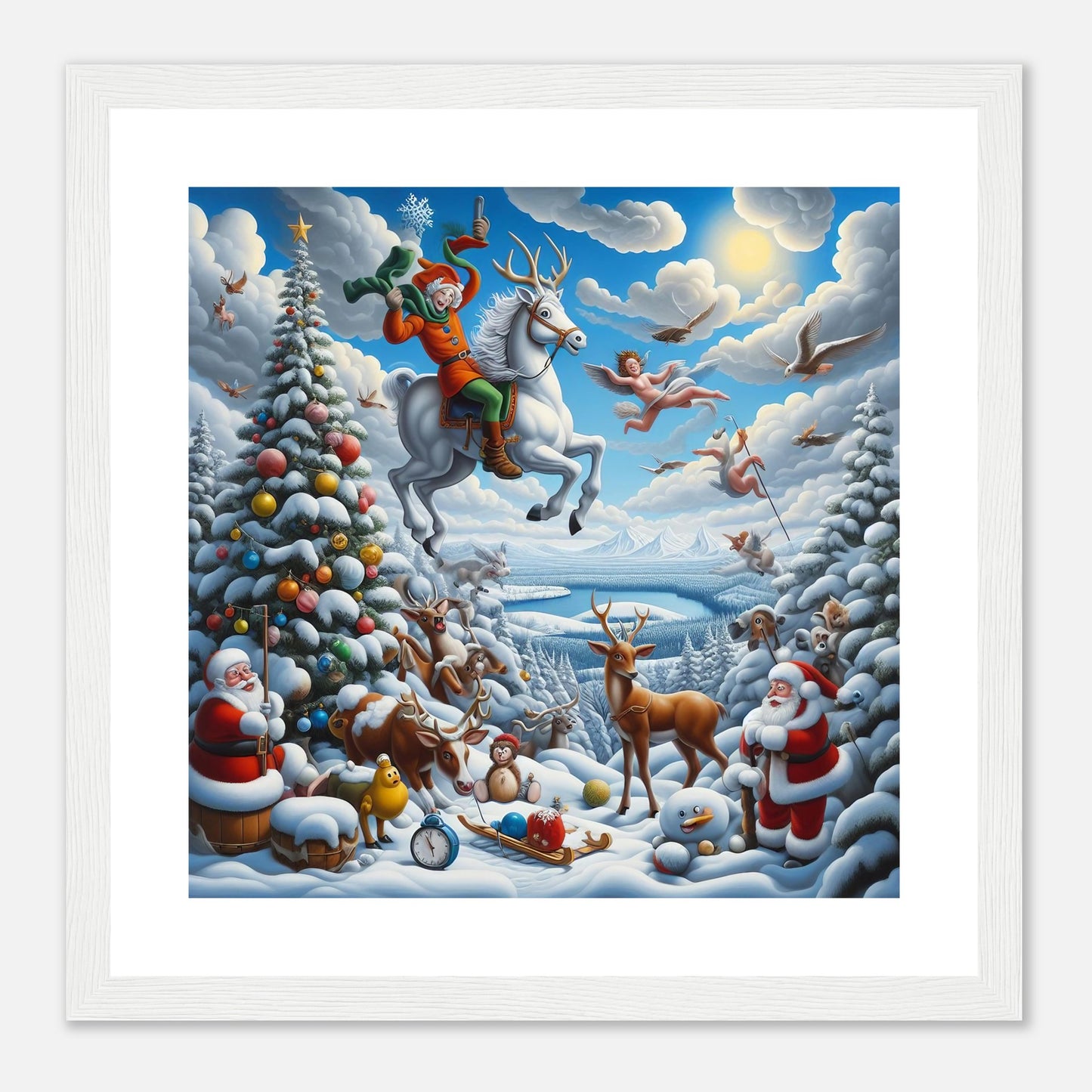 Wall Art - Winter 30 - Flying horse and elf