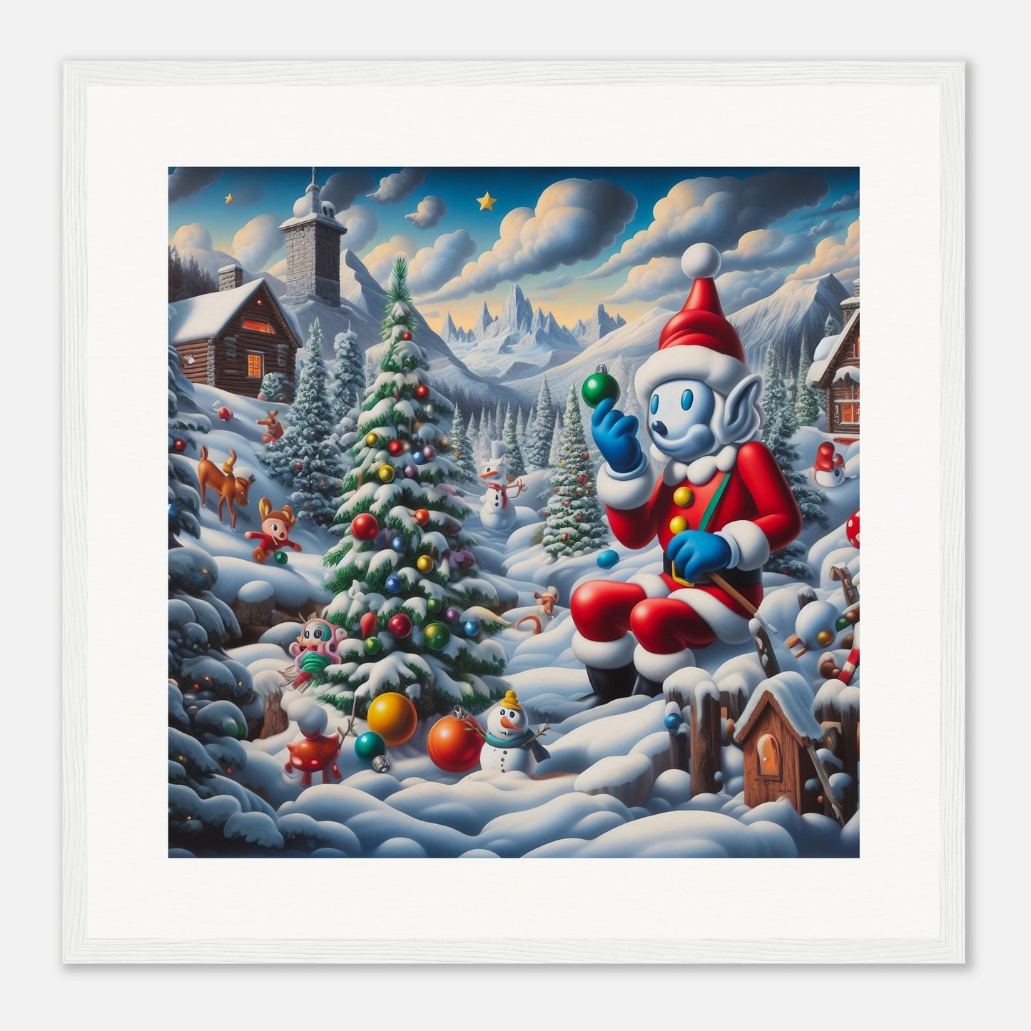 Wall Art - Winter 42 - Snowman and Christmas tree