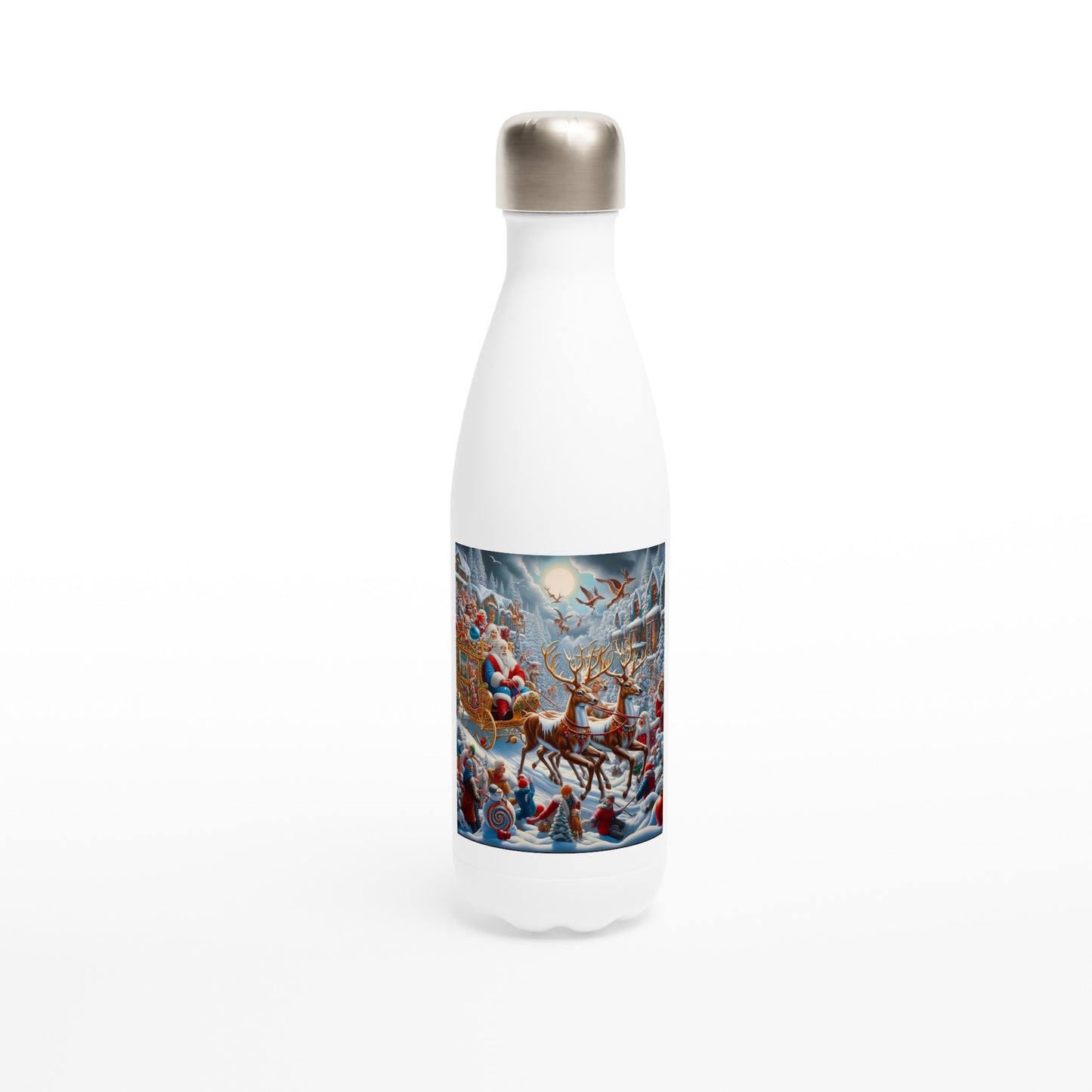 White 17oz Stainless Steel Water Bottle - Winter 246