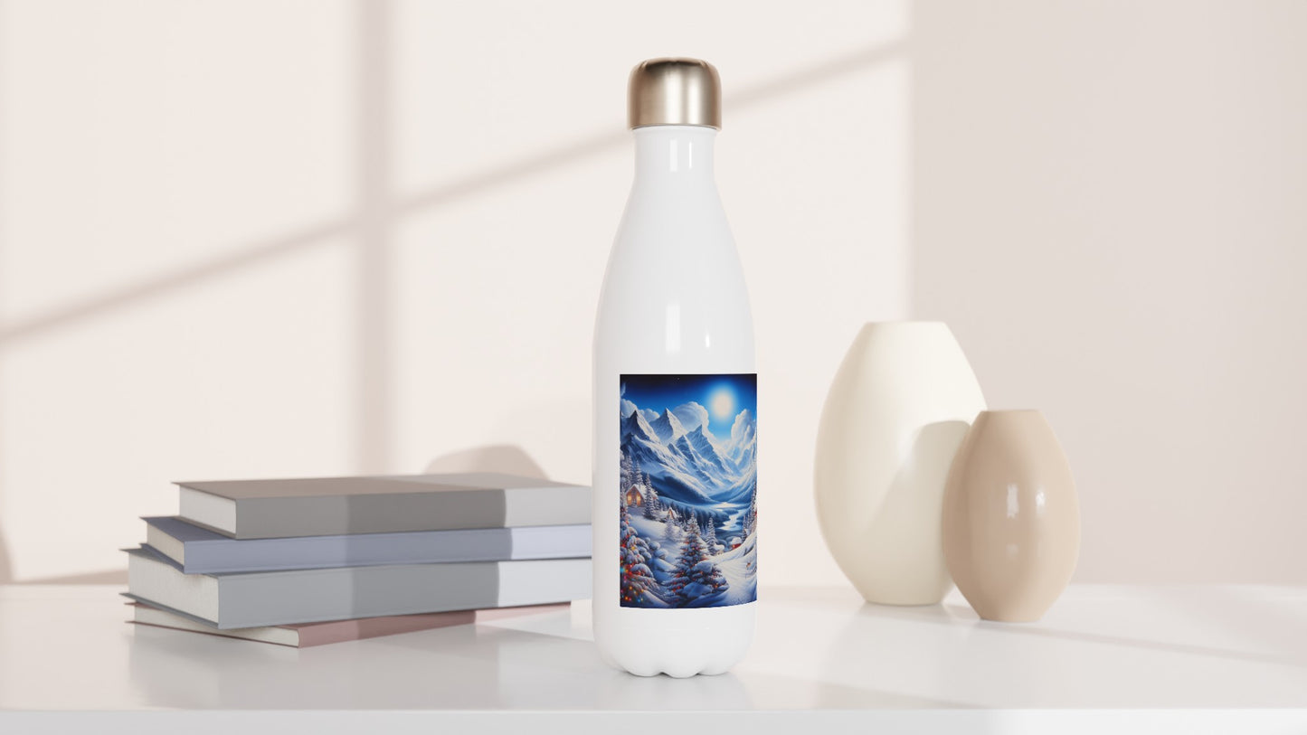 White 17oz Stainless Steel Water Bottle - Winter 106