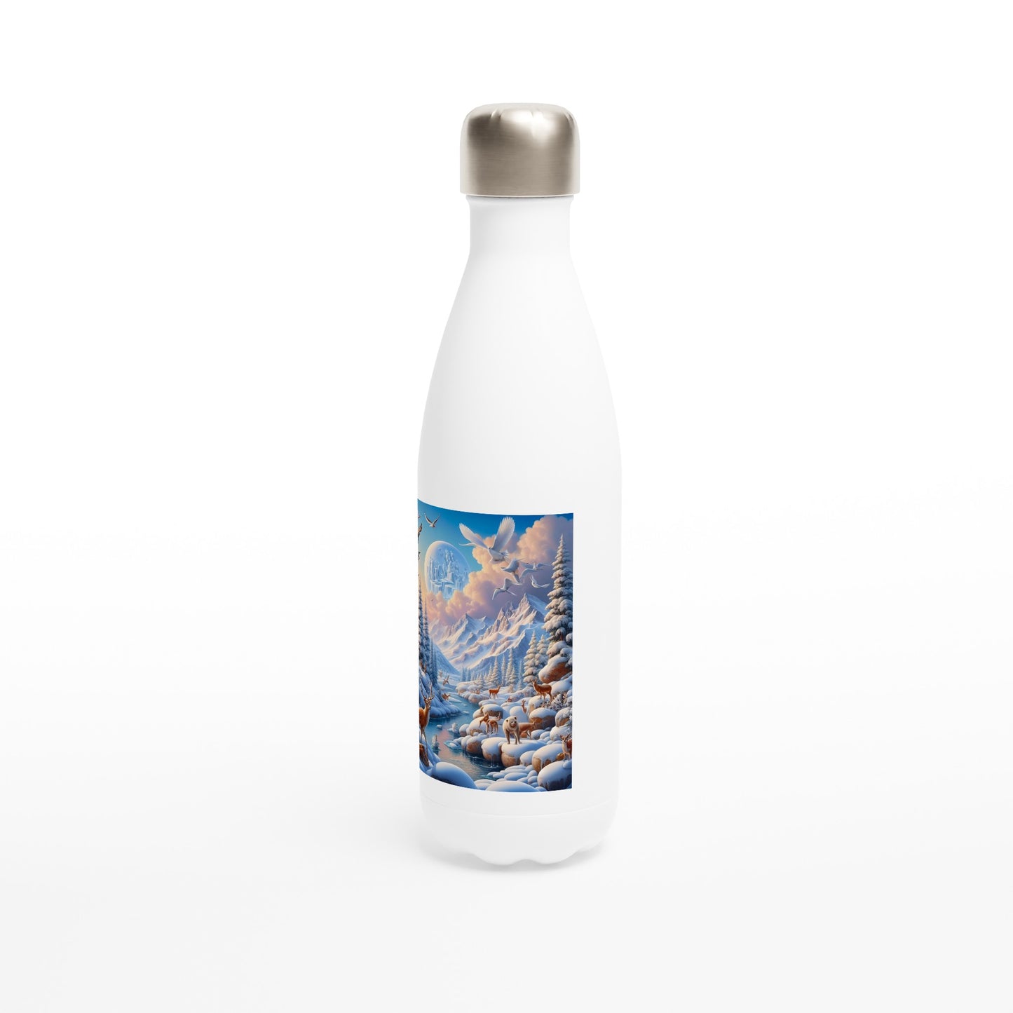 White 17oz Stainless Steel Water Bottle - Winter 215