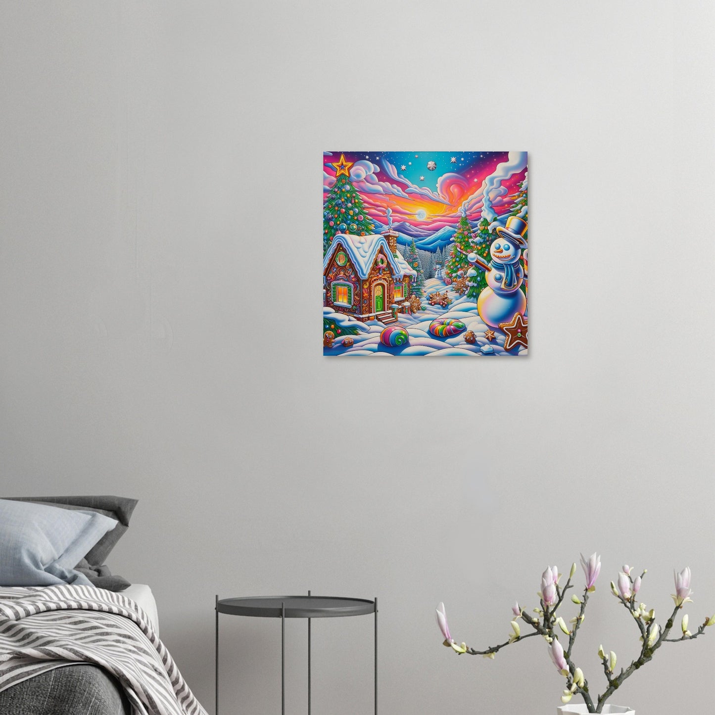 Wall art - Snowman and Gingerbread House