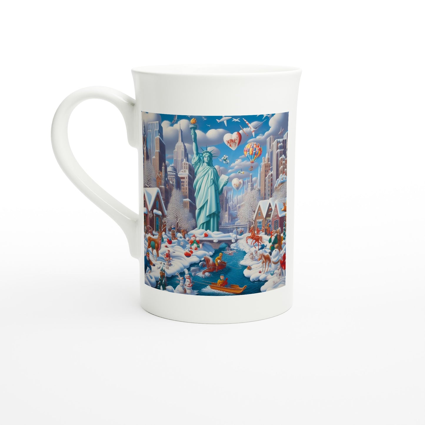 White 10oz Porcelain Slim Mug - Winter 144