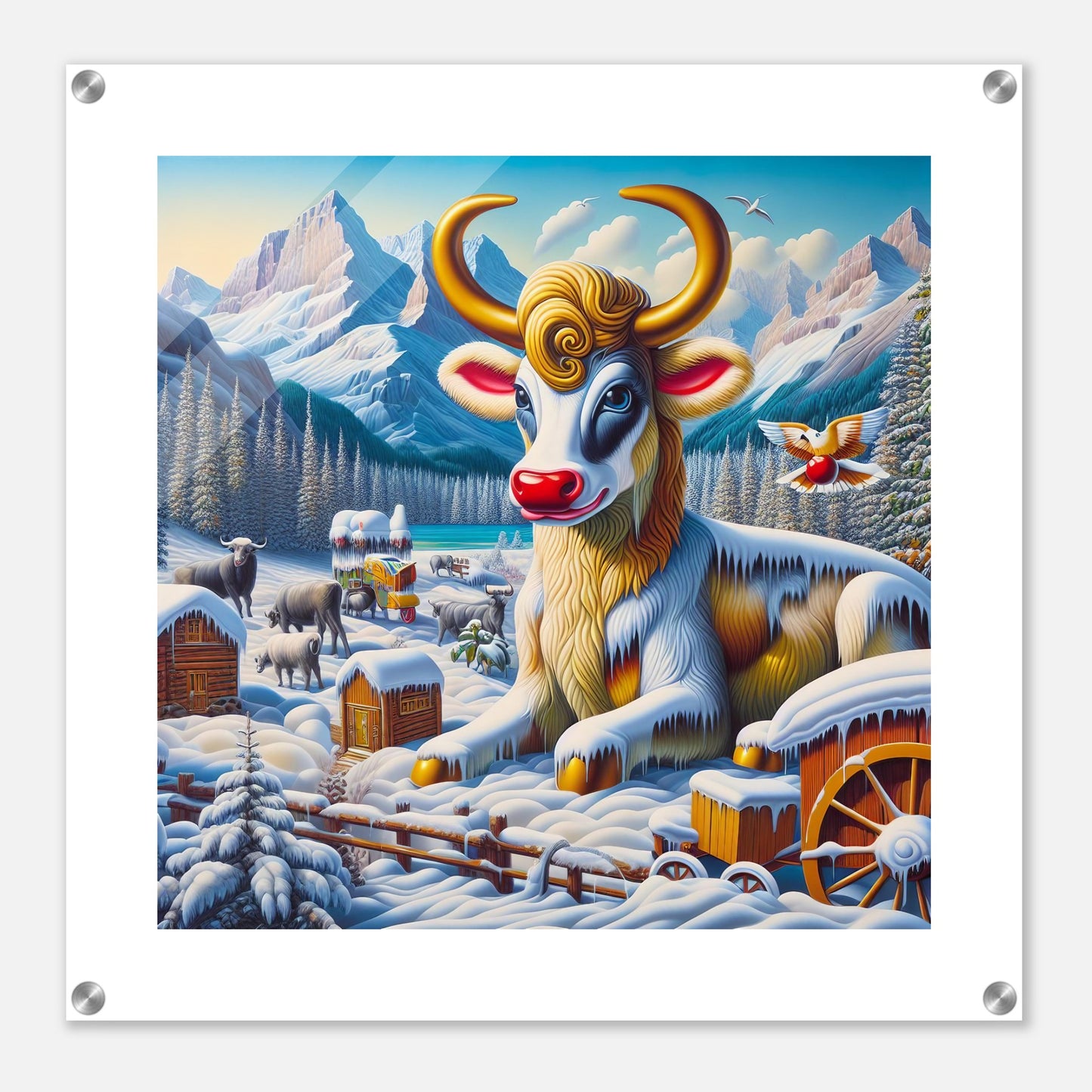Wall Art - Winter 70 - Sitting cow