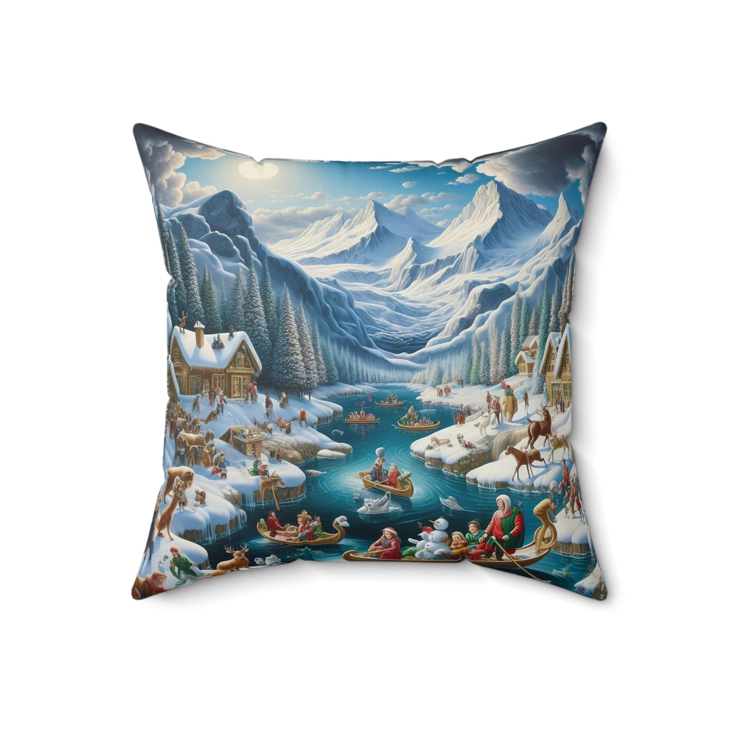 Spun Polyester Square Pillow - Winter 182