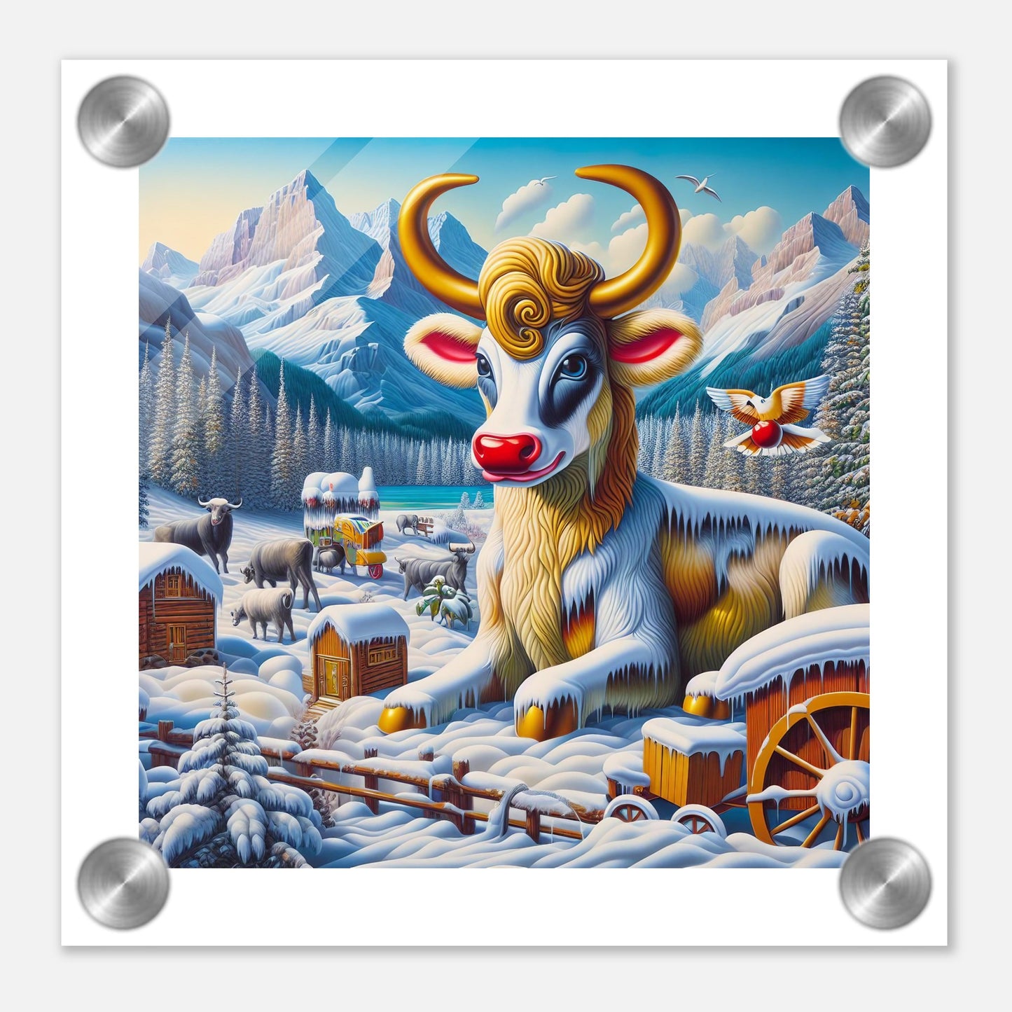 Wall Art - Winter 70 - Sitting cow