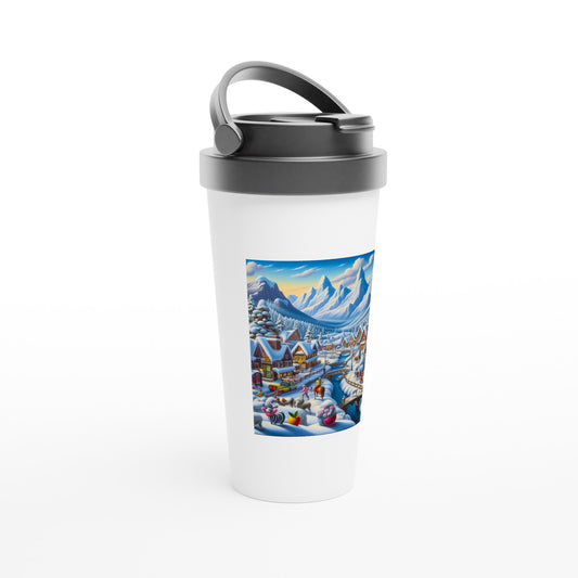 White 15oz Stainless Steel Travel Mug - Winter 183