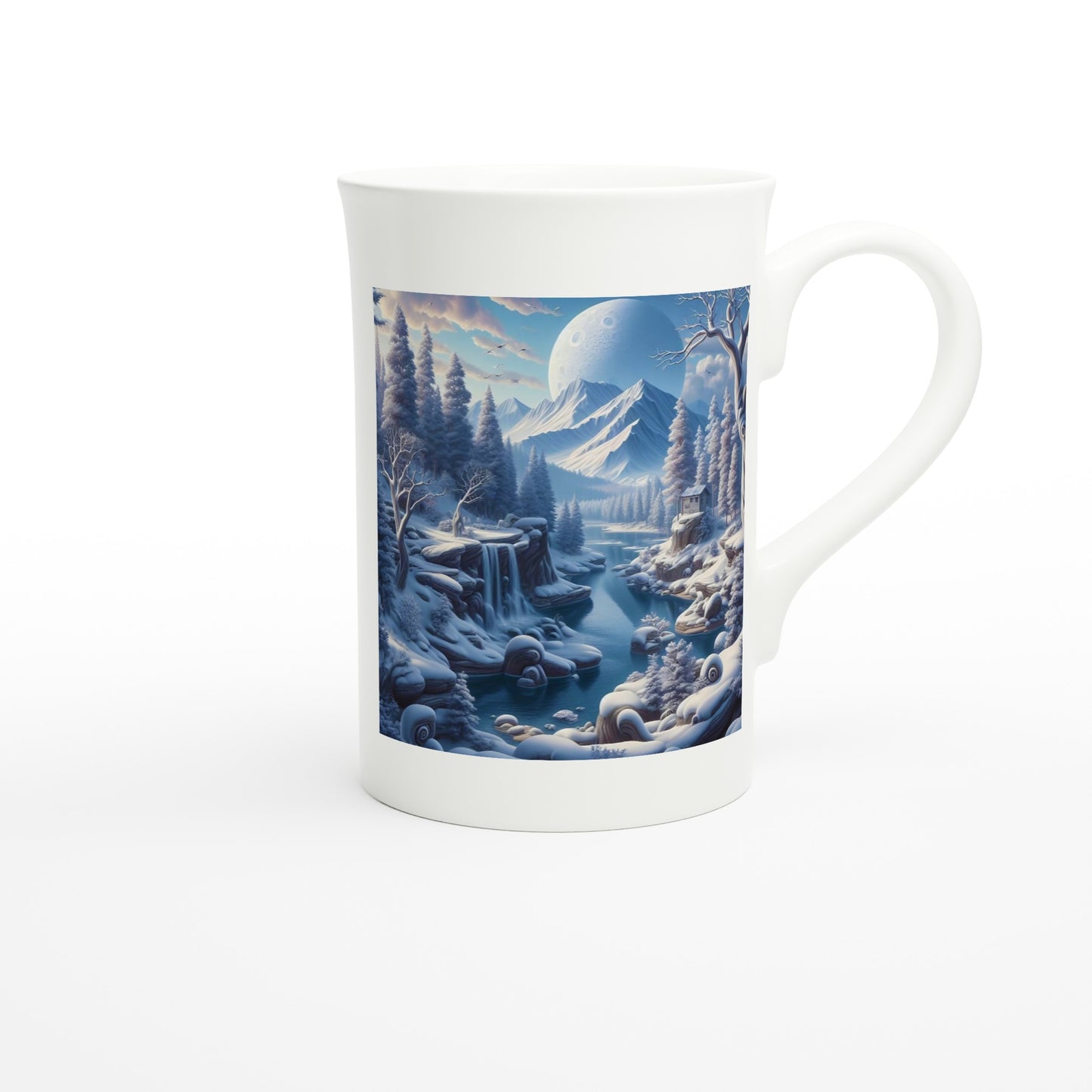 White 10oz Porcelain Slim Mug - Winter 174