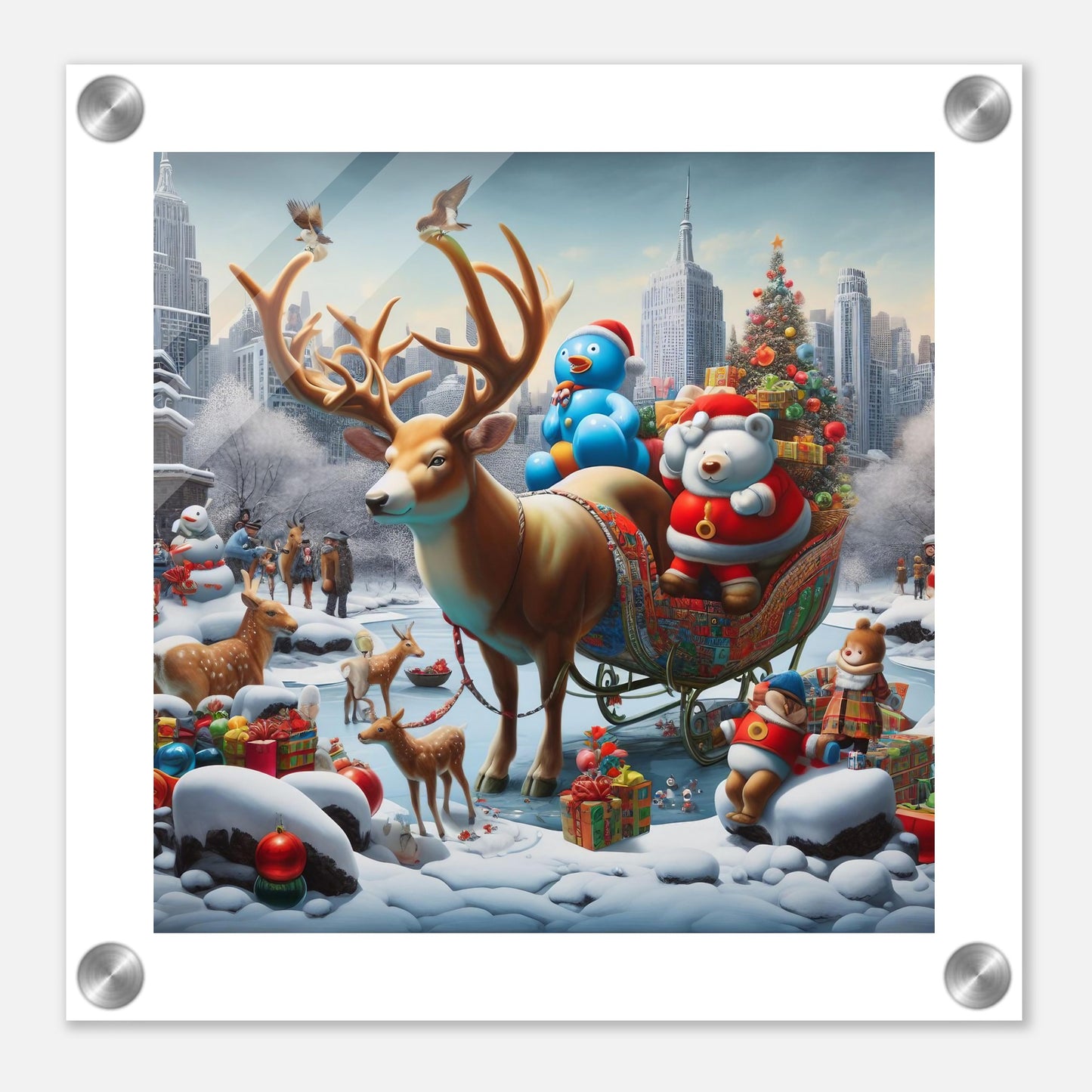 Wall Art - Winter 31 - Reindeer and polar bear