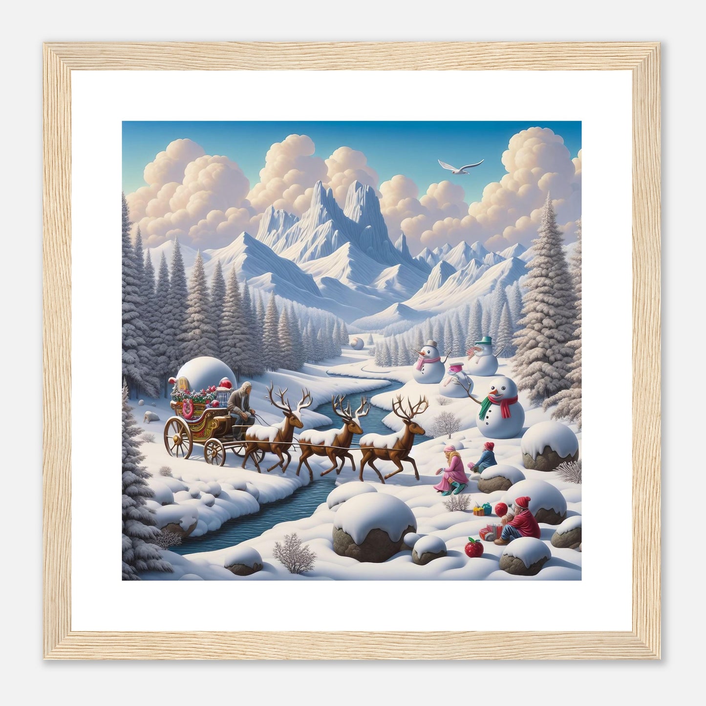 Wall Art - Winter 35 - Deer and snowmen