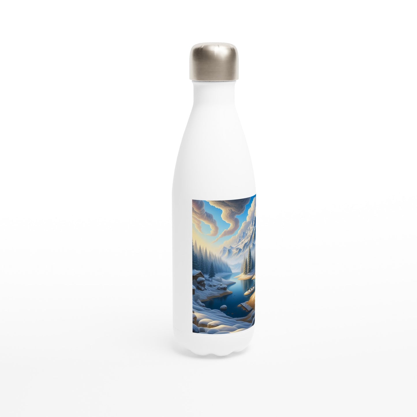 White 17oz Stainless Steel Water Bottle - Winter 163