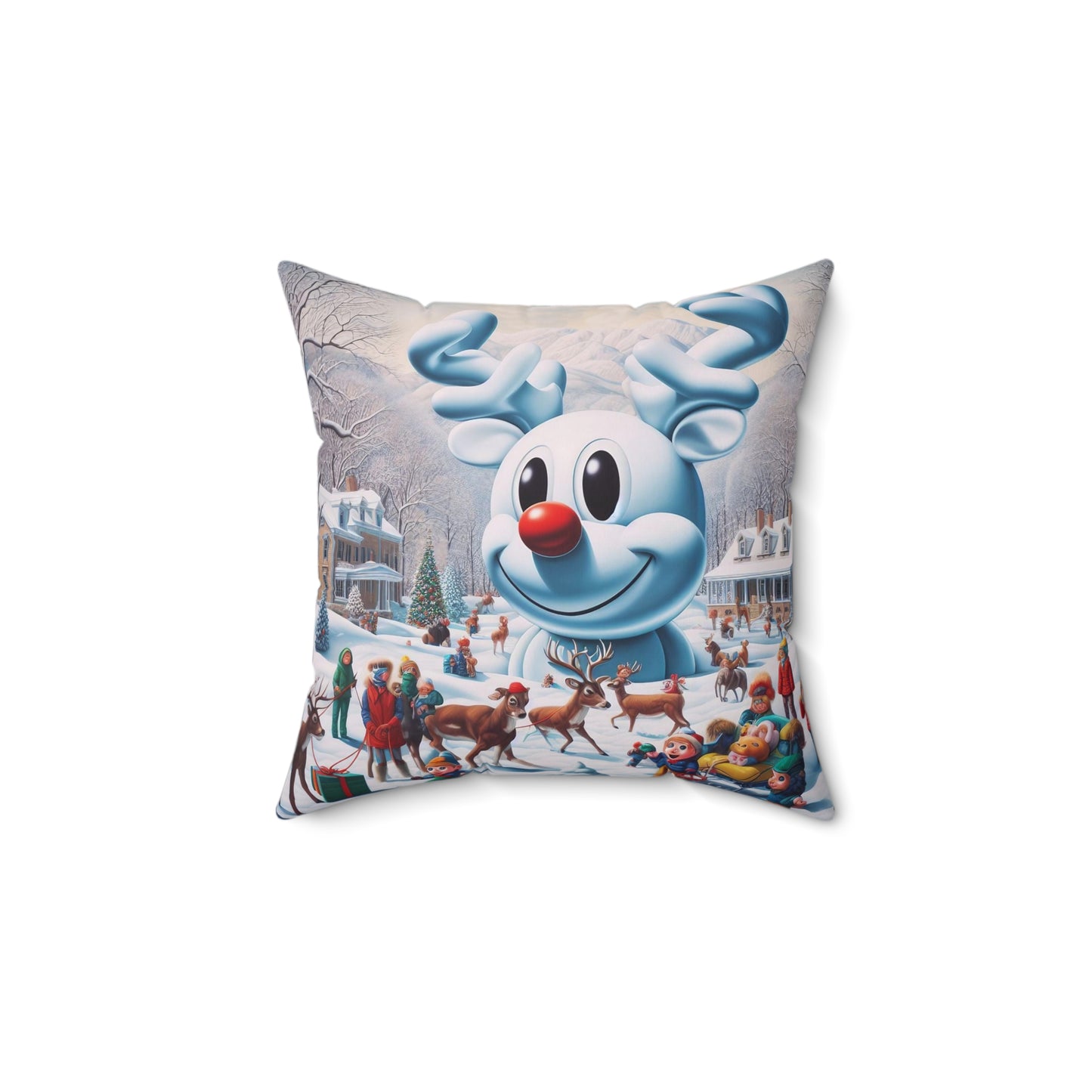 Spun Polyester Square Pillow - Winter 102