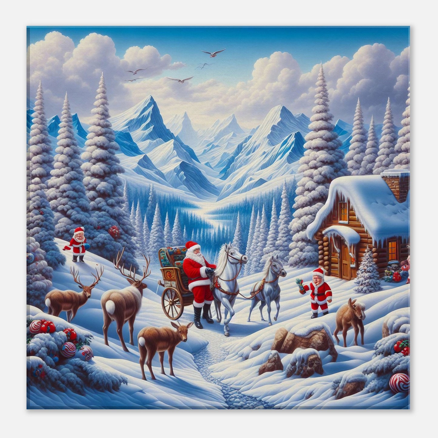 Wall Art - Winter 55 - Santa Claus and horses