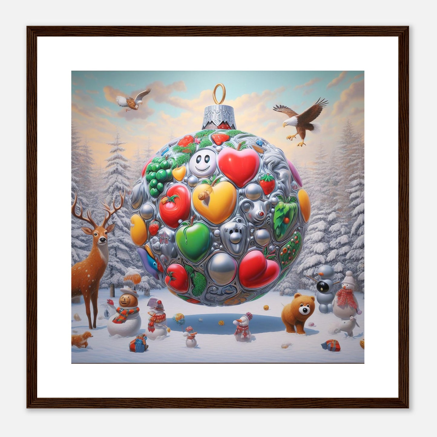 Wall Art - Winter 67 - Christmas ornament and a deer