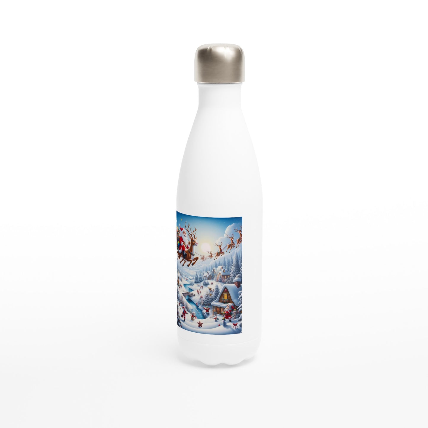 White 17oz Stainless Steel Water Bottle - Winter 57
