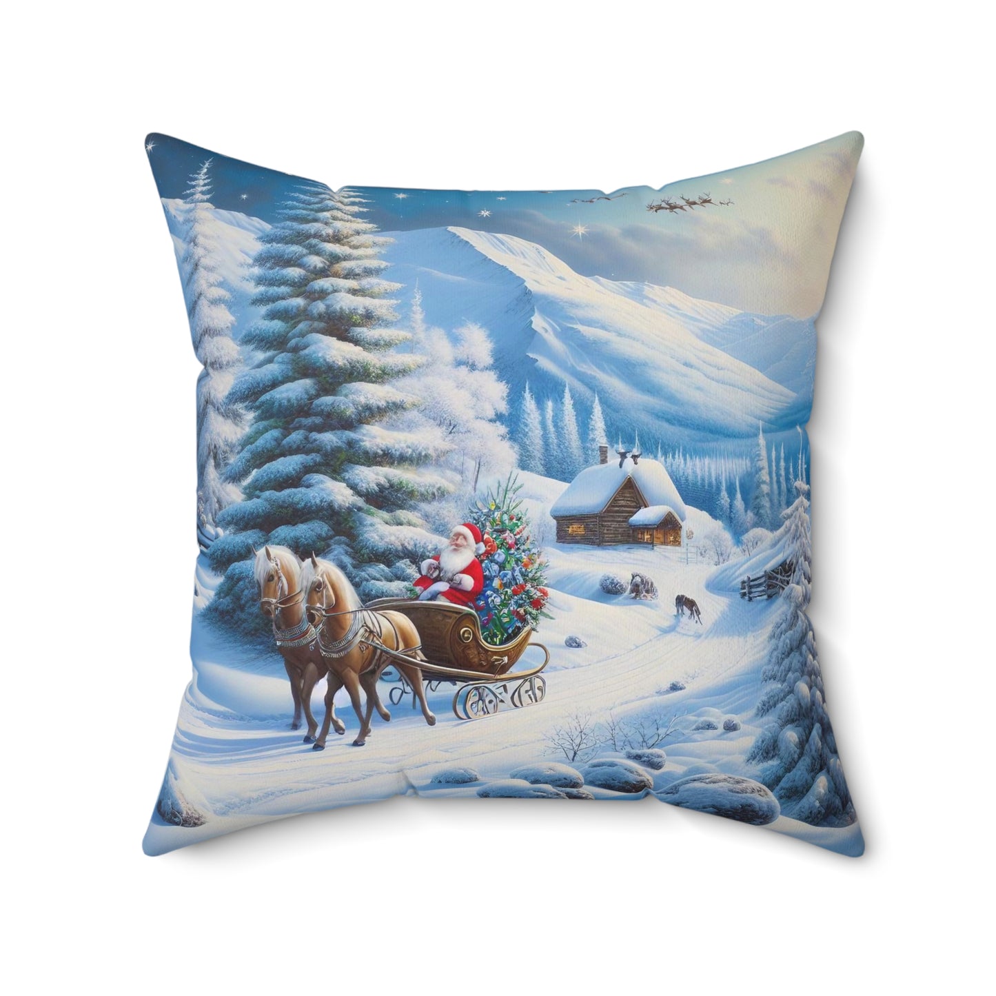 Spun Polyester Square Pillow - Winter 202