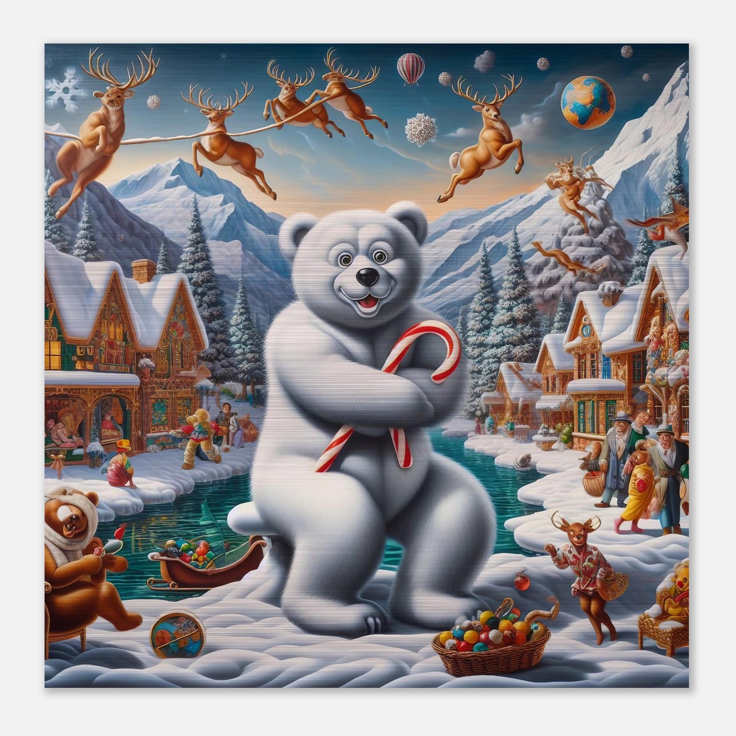 Wall Art - Winter 75 - Sitting polar bear