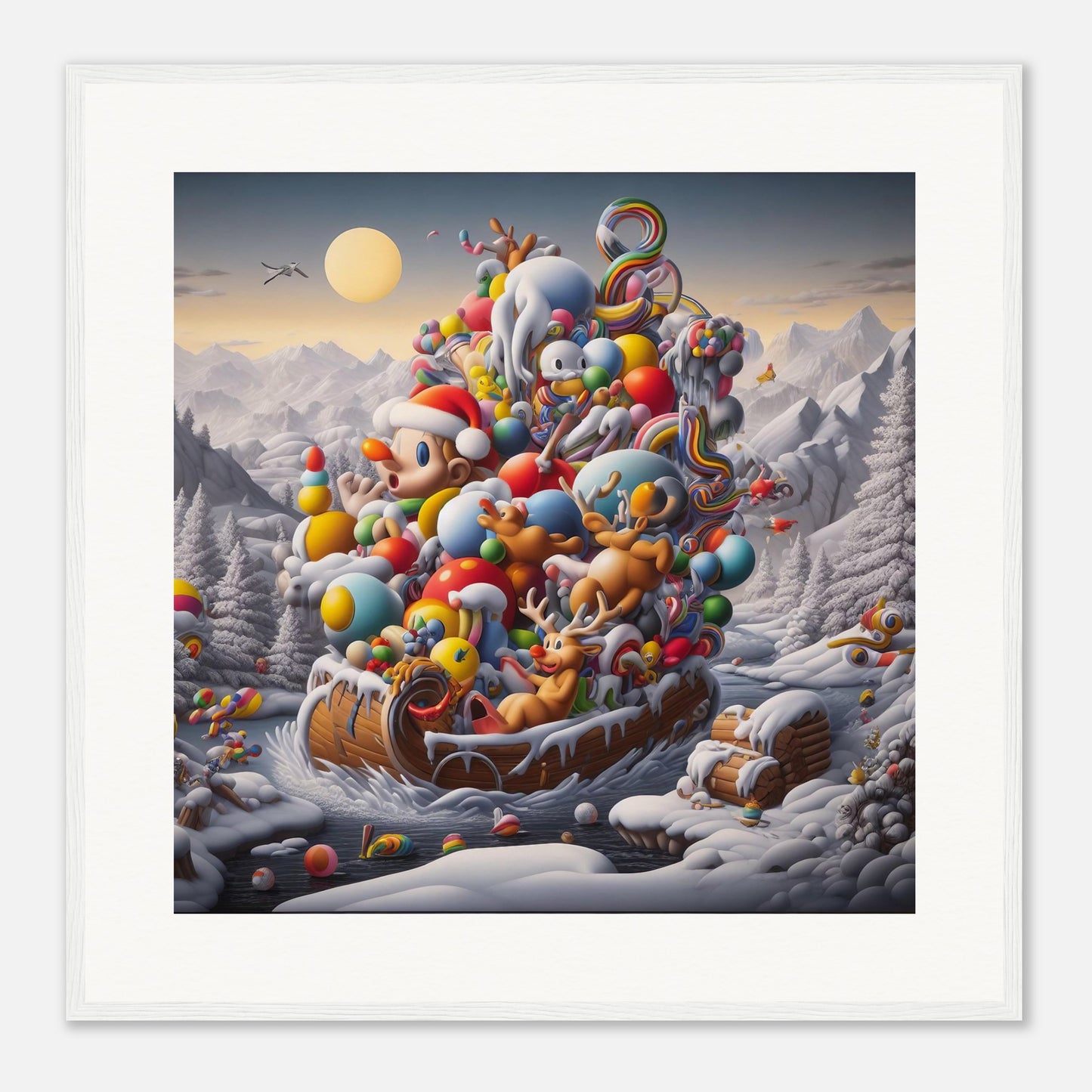 Wall Art - Winter 59 - Boy, Sleigh, Toys