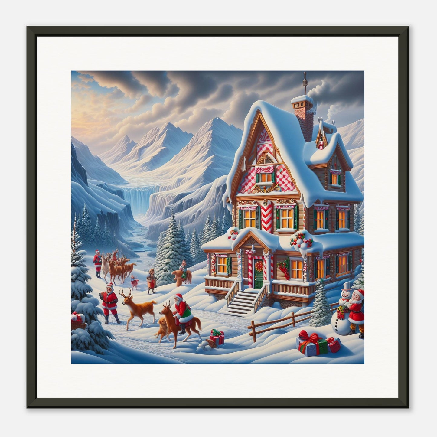 Wall Art - Winter 56 - Cottage and deer