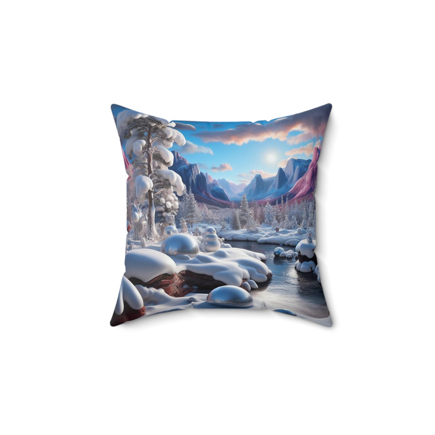 Spun Polyester Square Pillow - Winter 156