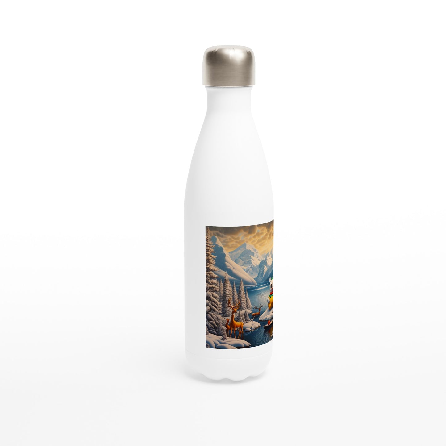 White 17oz Stainless Steel Water Bottle - Winter 213