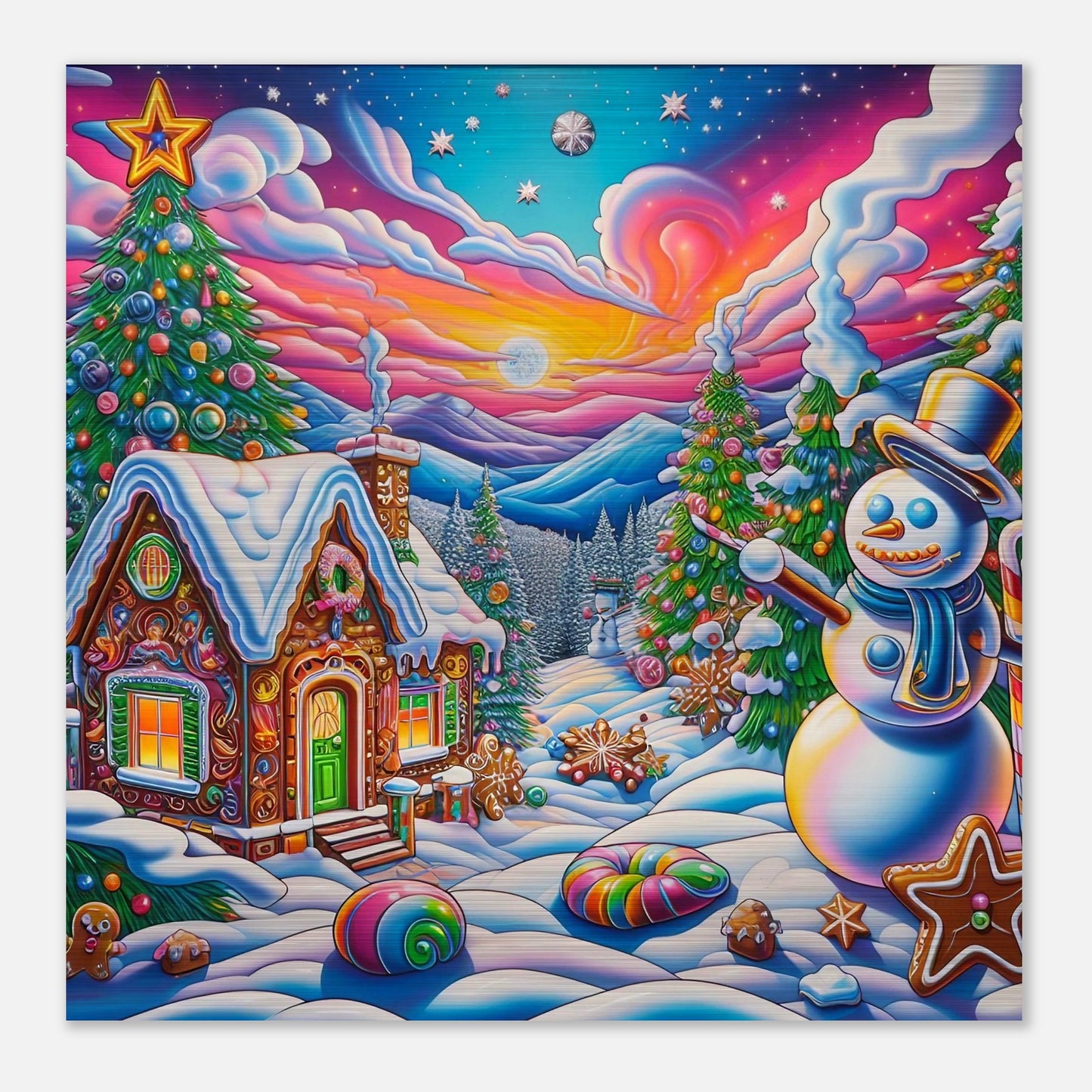 Wall art - Snowman and Gingerbread House