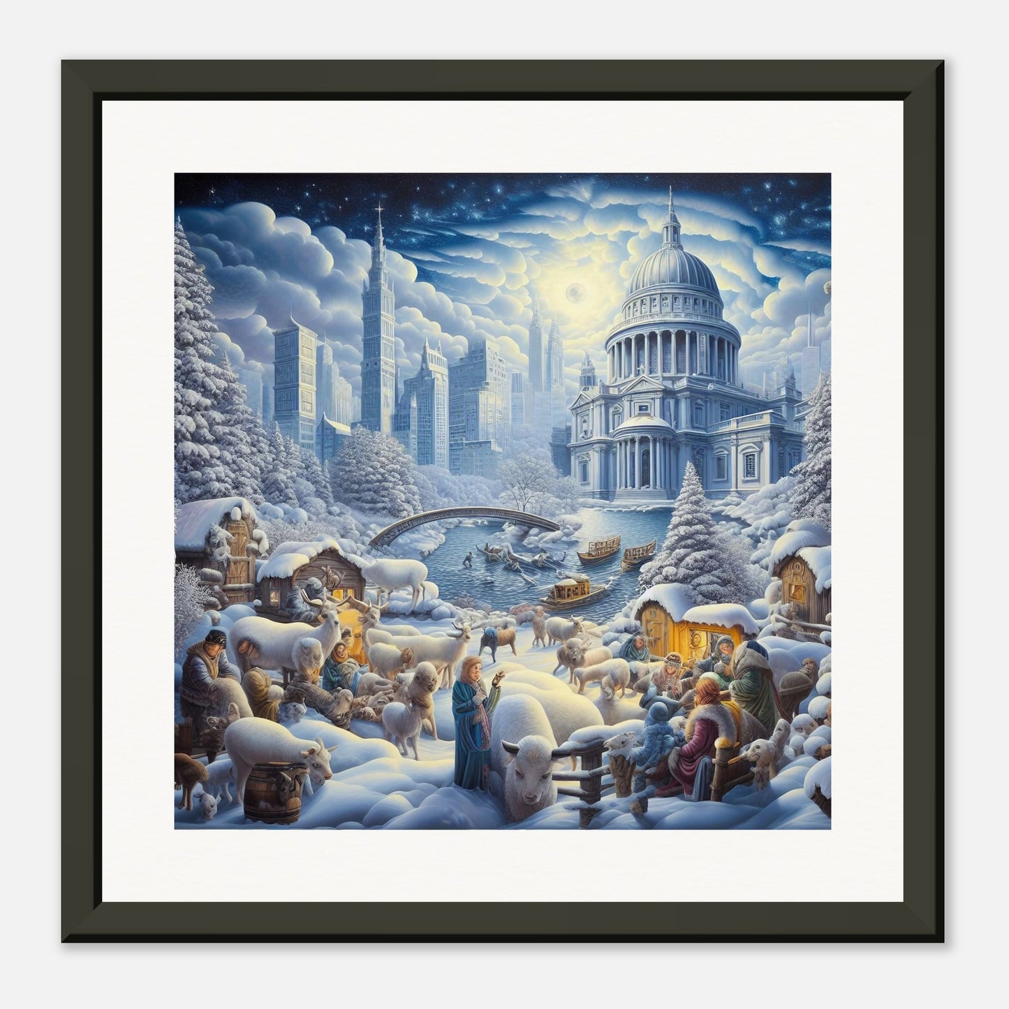 Wall Art - Winter 12 - People, sheep and goats